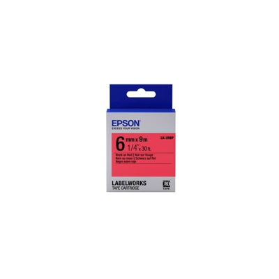 Epson Nastro fondo Pastello Rosso per testo Nero 6/9 LK-2RBP