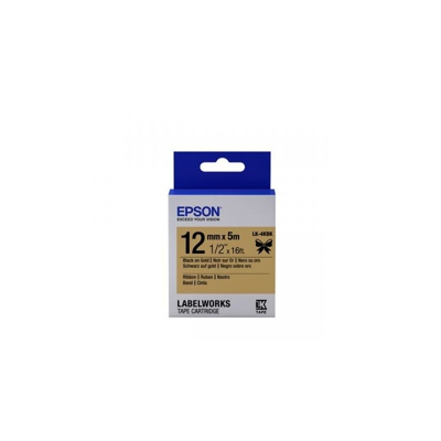 Epson Nastro satinato per etichettatrici LK-4KBK nero/oro 12 mm (5 m)