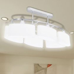 Lampada da Soffitto Paralume Ellissoidale Vetro 6 Lampadine E14 precio