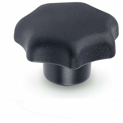 Ganter Normelemente - Ganter Norm elementi DIN 6336 KT-M5 25 K Stella Manopole con filettatura Boccola, nero, DIN 6336-KT-50-M8-K