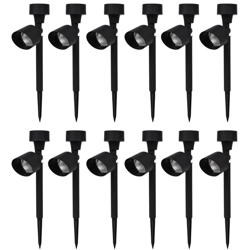 Nova - Lampioni luci da giardino solare a led per esterno nero set 12 pezzi en oferta