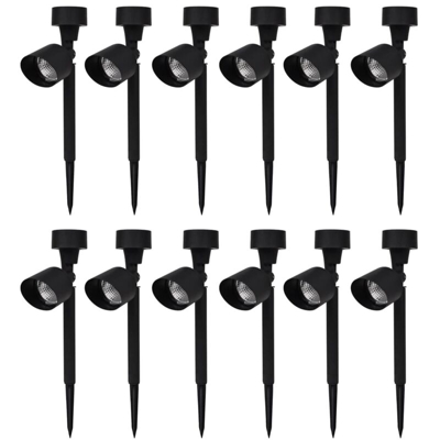 Nova - Lampioni luci da giardino solare a led per esterno nero set 12 pezzi