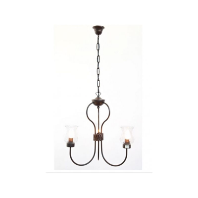 Lampadario applique lampada plafoniera cult a 3 luci diam50 cm h90 nero ruggine