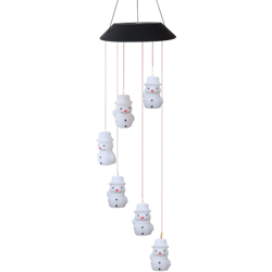 Lampada a campana a vento solare con 6 pupazzo di neve perline che cambiano colore en oferta