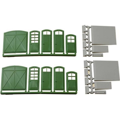 Auhagen 80250 H0 Cancelli, Porte, Gradini, Rampe Verde Kit in plastica da costruire