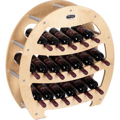 Cantinetta Portabottiglie in Legno Scaffale mobile per Bottiglie vino MADE IN ITALY mod. Botte Acero B.18 L75 x P25 x 75H
