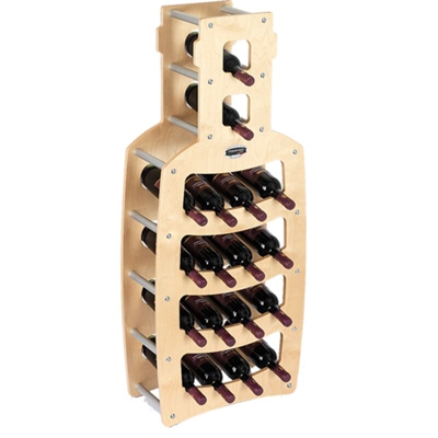 Cantinetta Portabottiglie in Legno Scaffale mobile per Bottiglie vino MADE IN ITALY mod. Bottiglia Acero B.18 L50 x P25 x 120H