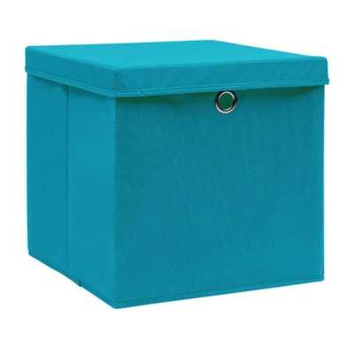 Contenitori con Coperchio 4 pz 28x28x28 cm Blu Baby - Blu - Vidaxl