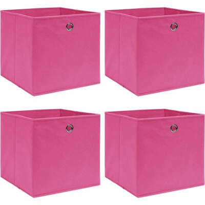 Scatole 4 pz Rosa 32x32x32 cm in Tessuto - Rosa - Vidaxl