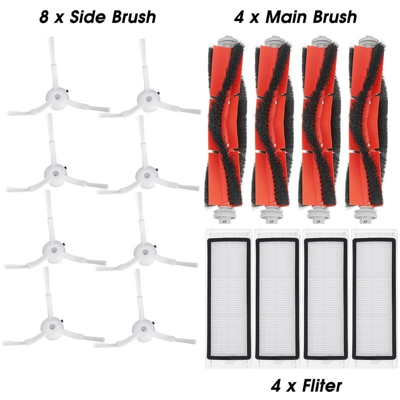 16 Parti di ricambio per Xiaomi Aspirapolvere Spazzola laterale Spazzola a rullo Filtro per aspirapolvere Kit di accessori per Mi Cleaner