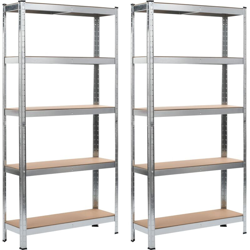 YOUTHUP Scaffali Argento 2 pz 90x30x180 cm Acciaio e MDF - Argento en oferta