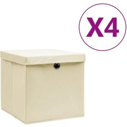 YOUTHUP Contenitori con Coperchio 4 pz 28x28x28 cm Crema - crema en oferta