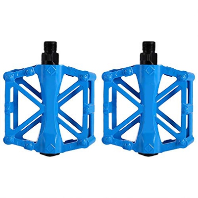 3 Colori Brillanti 1 Paio Pedali in Alluminio Resistente Pedale MTB Antiscivolo per Piattaforma(Blu)