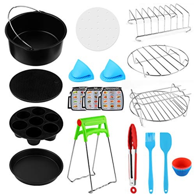 BestFire 124Pcs Accessori per friggitrice ad aria Kit per friggitrice ad aria da 8 `` Cestello per friggitrice ad aria da cucina 4.2QT-6.8QT-UP con to