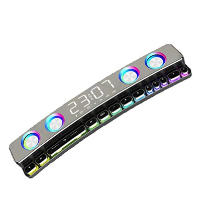 YDYG - Altoparlante Bluetooth da 12 W per computer con tasti meccanici per gaming, soundbar – sotto monitor PC, Sound Bar Bluetooth 5.0 Stereo LED col