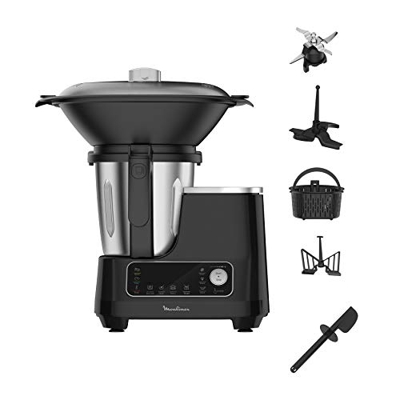 Moulinex HF4568 Click Chef Robot da Cucina con Funzione di Cottura, Nero