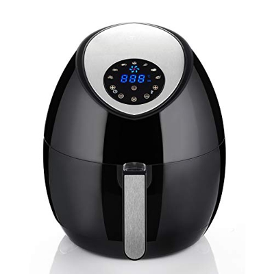 Uten Friggitrice Senza Olio ad Aria Calda, Friggitrice ad Alta capacità Cestello Staccabile Temperatura Timer Regolabile Multifunzioni Fryer (3.2L)