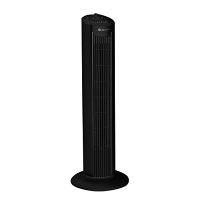 Tecvance, ventilatore a torre girevole, marchio di sicurezza verificata, 3 livelli di velocità e timer, colore nero