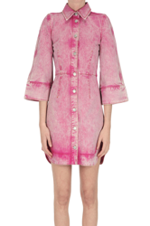 Gradient effect denim shirt dress en oferta