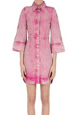 Gradient effect denim shirt dress