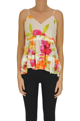 Flower print viscose top