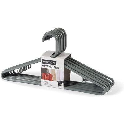 Attaccapanni Plastica 8 Pezzi Cenere - Perfetto