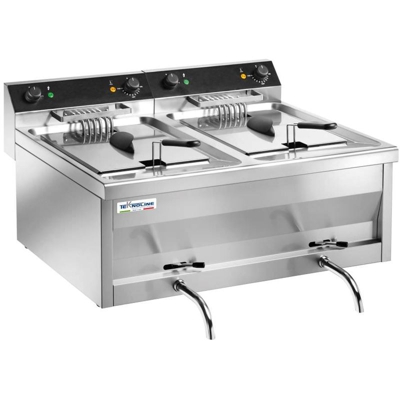 Friggitrice da banco 2 vasche 12 Litri cm 80x70x42 FR12+12 - Teknoline