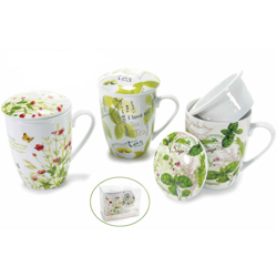 Gruppo Maruccia - Set 3 tazze in ceramica con filtro integrato per tisane complete di coperchio precio