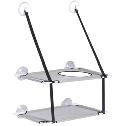 Letto pensile per amaca con finestra a ventosa per animali domestici (amaca a 2 livelli - grigio) precio