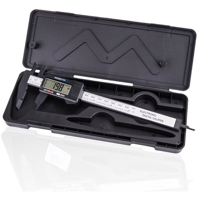 Calibro a corsoio con display digitale elettronico 0-150mm schermo grande digitale in fibra di carbonio senza alimentazione della batteria - Ztto
