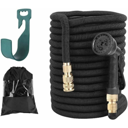 Tubo Estensibile da Giardino in Poliestere Espandibile, Fatto in 3 Strati di Lattice, Connettori in Rame Puro con da ½ e ¾,con 8 Getti Diversi, precio