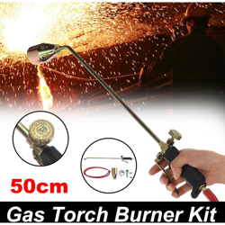 50 cm Manico Idraulica a gas Turbo Gas liquefatto Torcia per saldatura Accendino piezoelettrico Bruciatore a tubo (doppio) precio