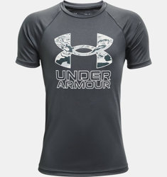 Maglia a manica corta UA Tech™ Hybrid Print Fill da ragazzo en oferta
