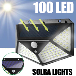 Insma - Lampada solare impermeabile da esterno 100 LED con rilevatore di movimento Sicurezza da giardino - Luce bianca precio