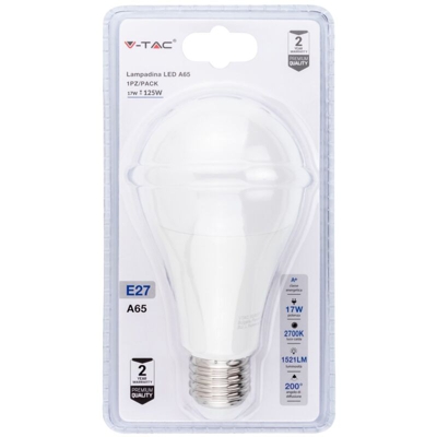 Lampadina LED E27 17W A65 3000K (Blister 1 Pezzo)