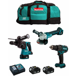 MAKITA Kit MST3M2BL3 18V (DHR243 + DGA504 + DHP480 + 2 x 4,0 Ah + DC18RC + Trolley) características