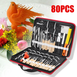Kit di utensili da cucina per incisore di coltelli da intaglio di frutta da 80 pezzi / lotto con borsa características