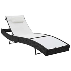 Lettino Prendisole Con Cuscino In Polyrattan Nero características