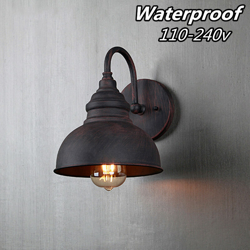 Drillpro - Impermeabile industriale vintage retrò applique da parete senza lampadine per esterni da giardino porta lampada da portico vintage per características