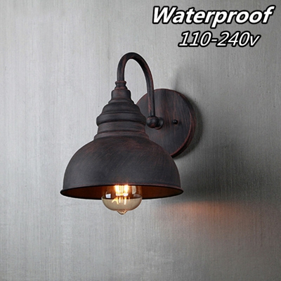 Drillpro - Impermeabile industriale vintage retrò applique da parete senza lampadine per esterni da giardino porta lampada da portico vintage per