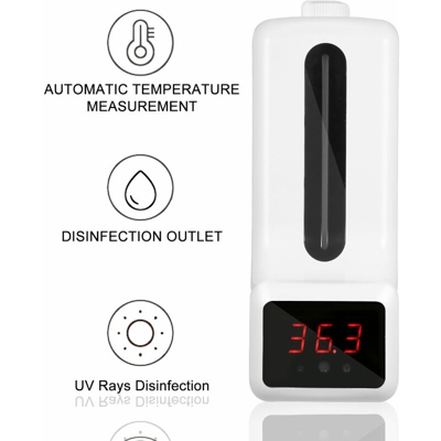 K9 -1 termometro a infrarossi misurazione e disinfezione della temperatura senza contatto macchina integrata distributore di sapone intelligente 10