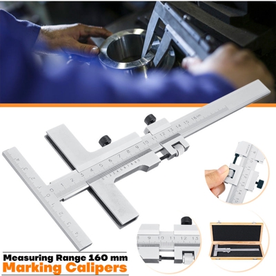 Drillpro - DIN862 Marcatura in acciaio Calibro a corsoio Strumento di misurazione Scraper Bridge Strumento 0-160mm Anrei & szlig; Messschieber