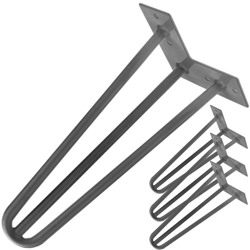 Gambe Piedini da tavolo per mobili e scrivania in acciaio 3 bacchette 41 cm 4-pack - Primematik en oferta
