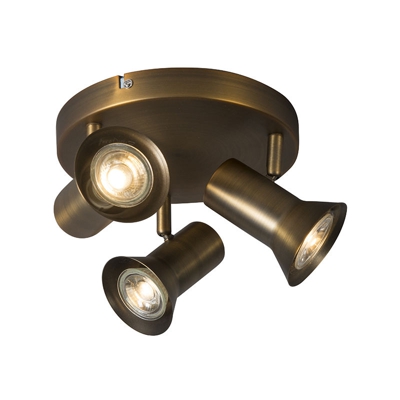 Faretto karin - Moderno - Metallo - Bronzo - Tondo Max. 3 x Watt - Qazqa