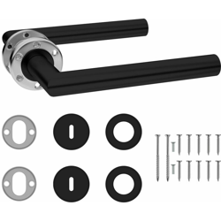Set Maniglia Porta con Serratura BB in Acciaio Inox Nero - Nero - Youthup precio