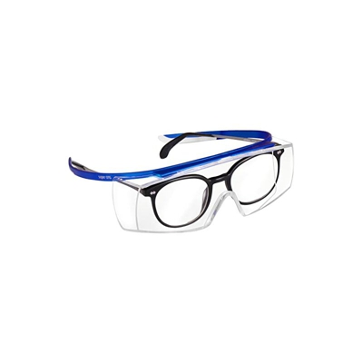 Occhiali Protettivi super OTG Lenti PC Incolore, Protezione UV 400, NF EN 166 170, Lente Esterna Antigraffio, Lente Interna con Funzione