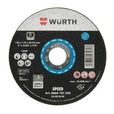 Dischi da Taglio 115x1 Disco Mola Veloce per Acciaio 1pz 0664101150 wurth