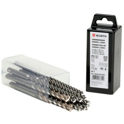 Punte Trapano Muro SDS Plus 4 Taglienti Kit 12pz 0648050002 wurth