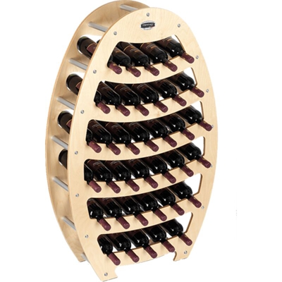 Cantinetta Portabottiglie in Legno Scaffale mobile per Bottiglie vino MADE IN ITALY mod. Botte Acero B.36 L75 x P25 x 120H
