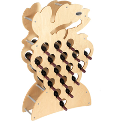 Cantinetta Portabottiglie in Legno Scaffale mobile per Bottiglie vino MADE IN ITALY mod. Grappolo Acero B.18 L75 x P25 x 120H precio